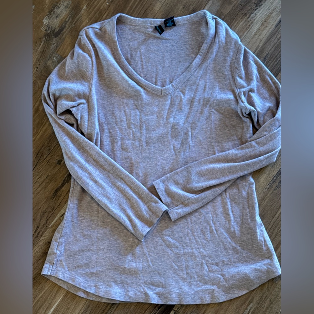 Cynthia Rowley Light pink and grey speckled Long Sleeve Top